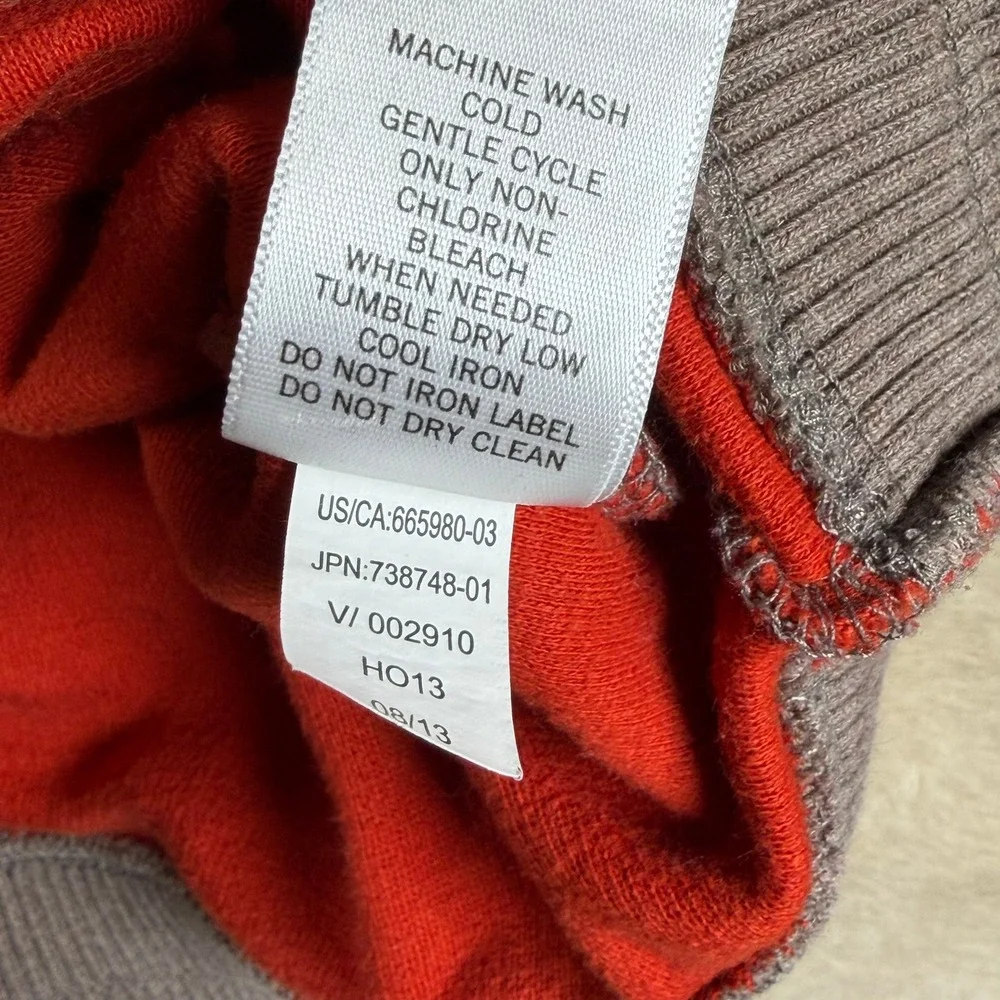 Banana Republic Mens Red Heathered Ribbed 1/4‎ Zip Pullover Sweatshirt Size L